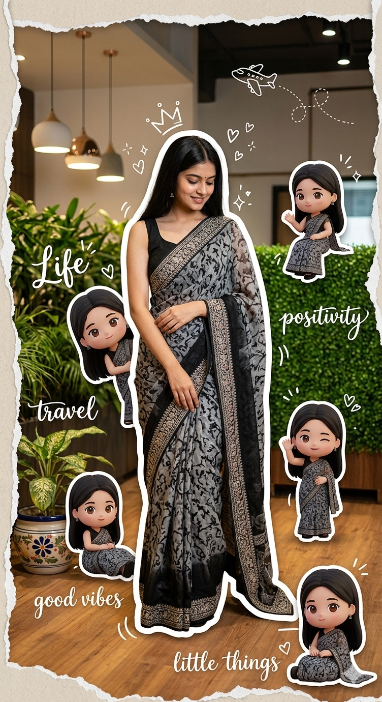 A creative paper-tear collage style